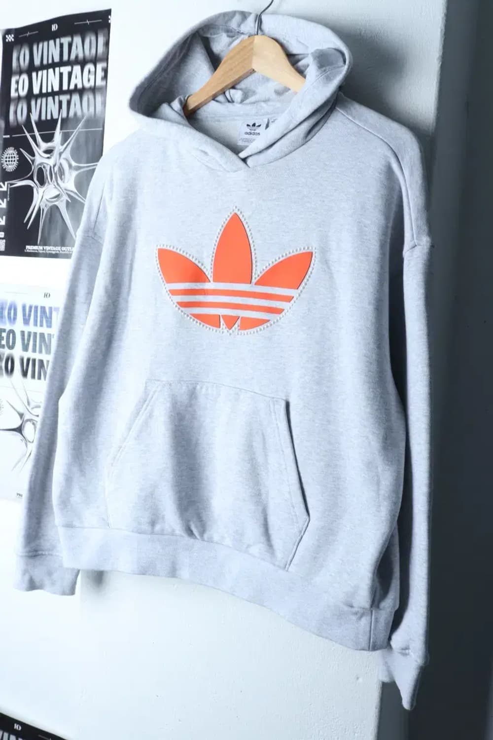 W(L) 아디다스 후드티셔츠 오리지널 빅로고 그레이 올드스쿨-1721C 상품이미지1