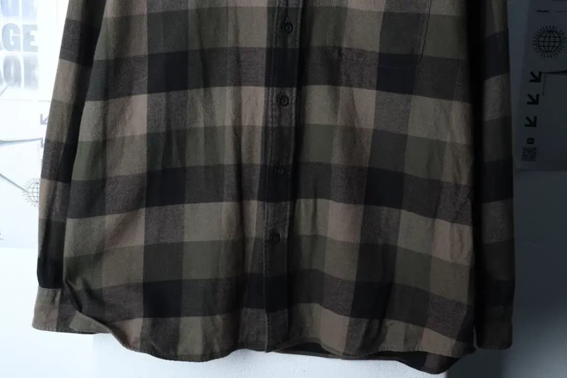 (XL-2XL) 유니클로 셔츠 남방 체크 플란넬 그린 아메카지-17222 상품이미지4