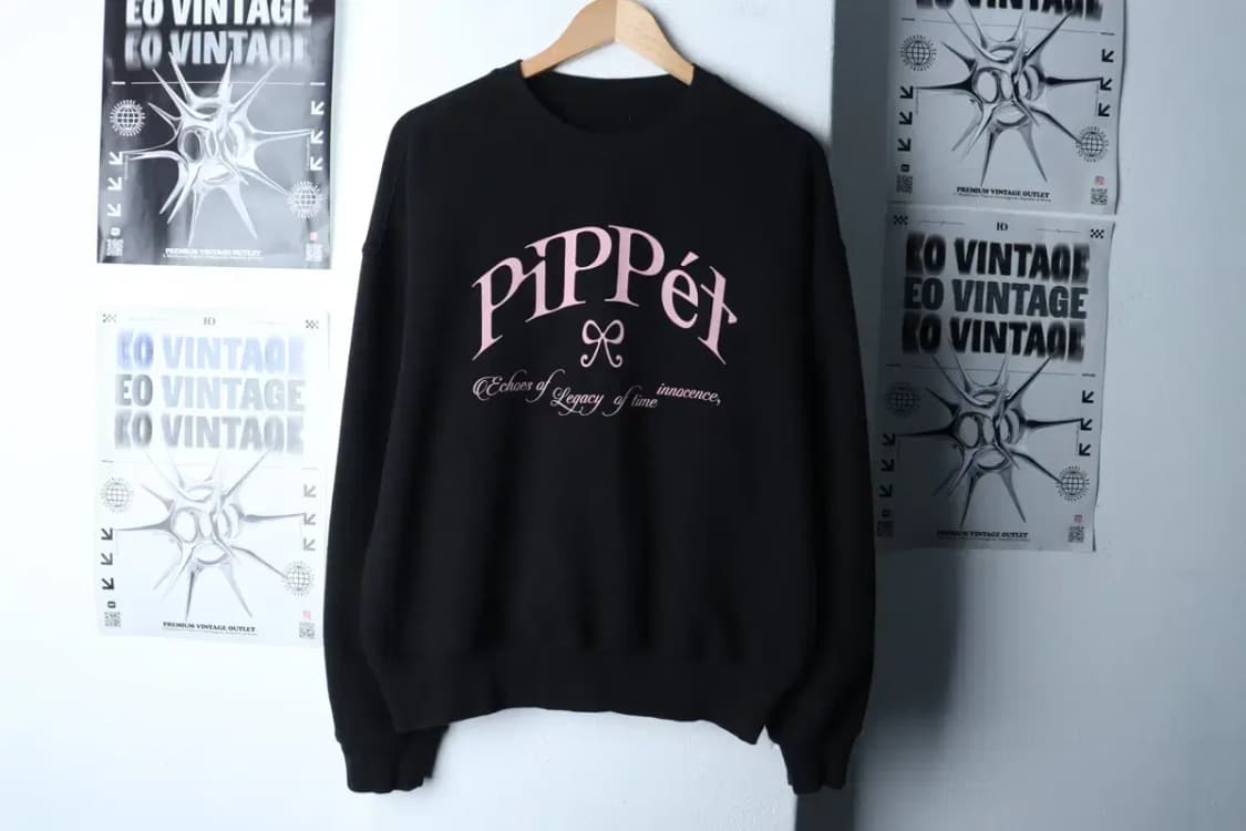 W(F) 핍펫 맨투맨 티셔츠 빅로고 블랙 올드스쿨-17226 상품이미지2