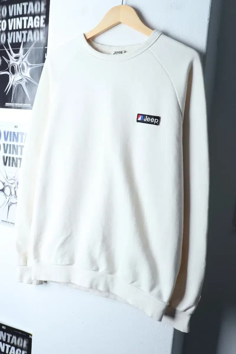 (M-L) 지프 맨투맨 티셔츠 루즈핏 아이보리 올드스쿨-17227 상품이미지1