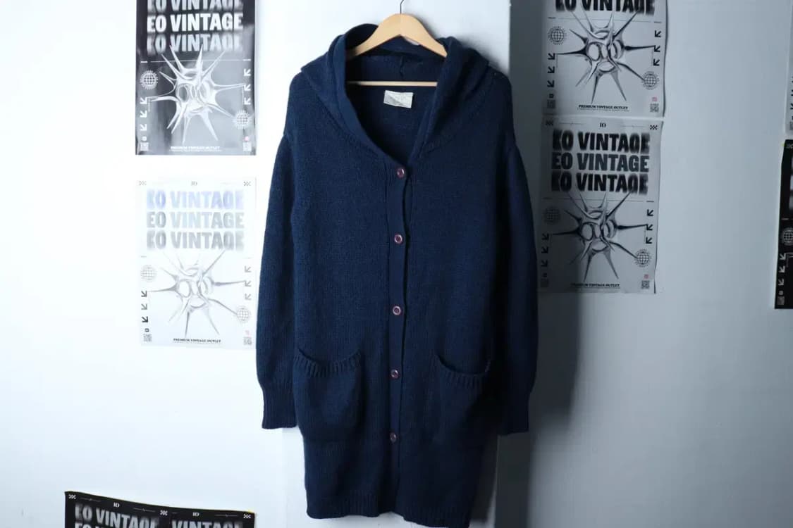 W(F) 브랜드빈티지 니트 가디건 블루 울 롱-1722D 상품이미지2
