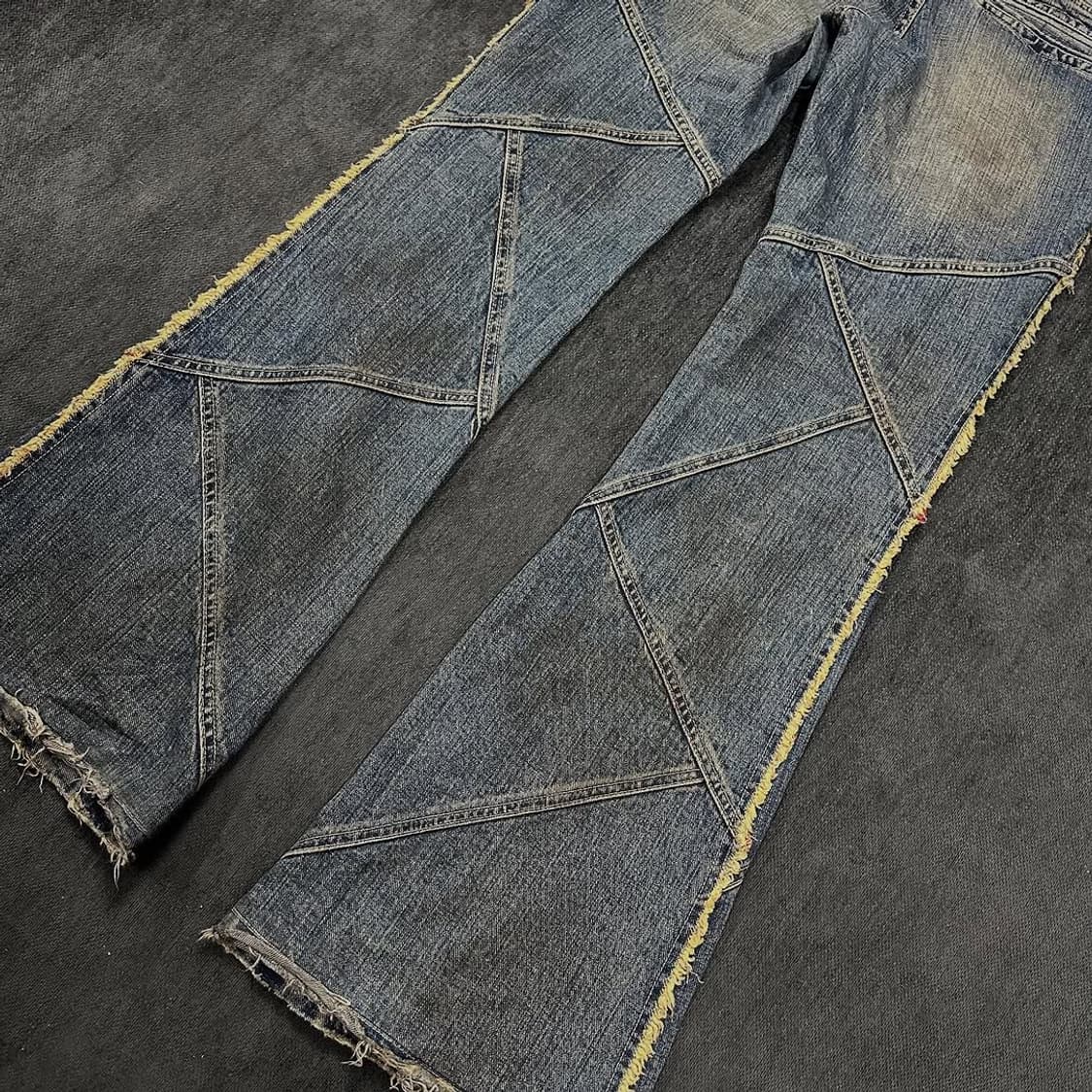 tornado fringe washed Bootscut jeans 상품이미지5