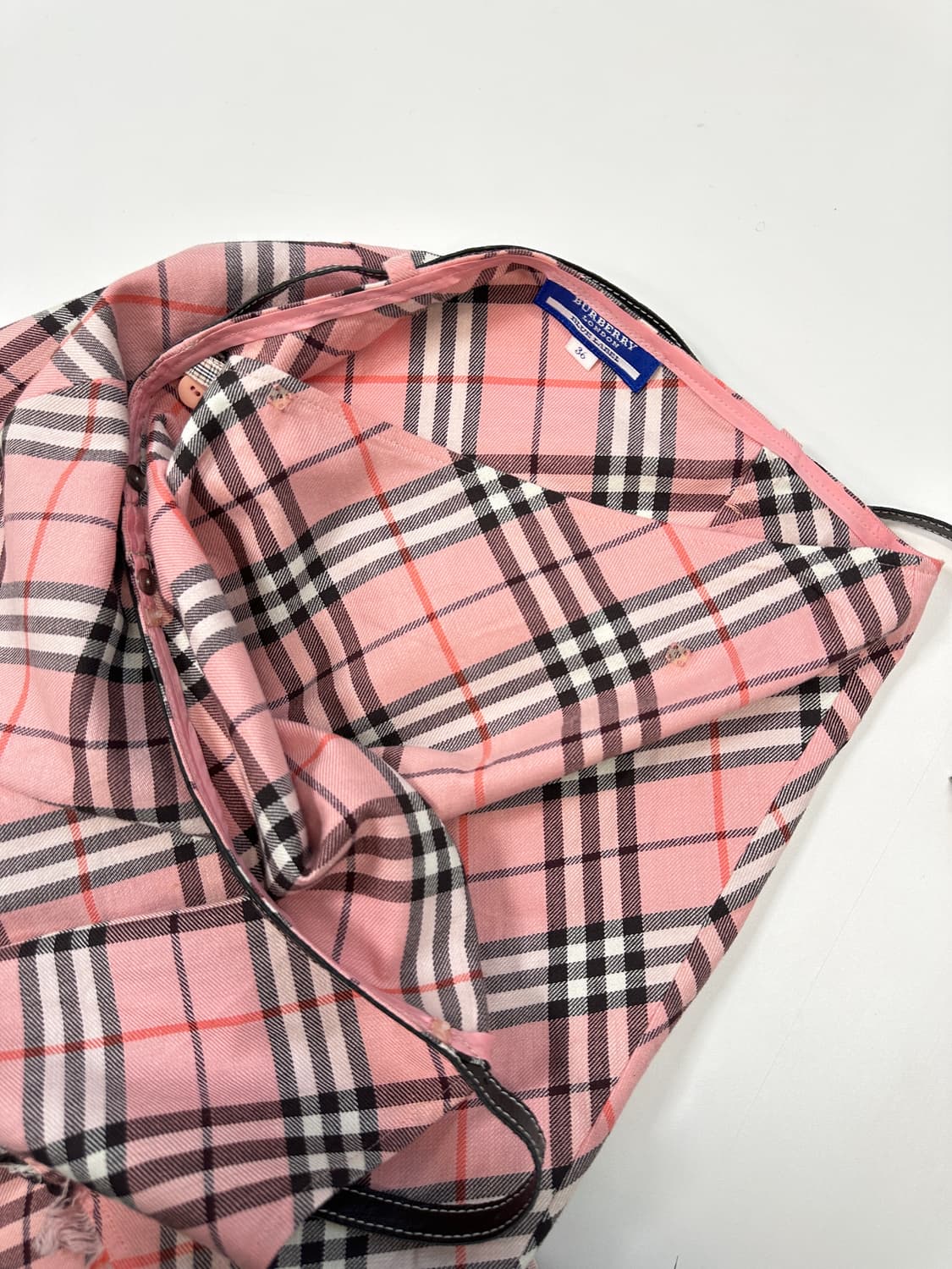 버버리 블루라벨 핑크 노바 체크  랩 스커트 (핑크/36) 상품이미지5