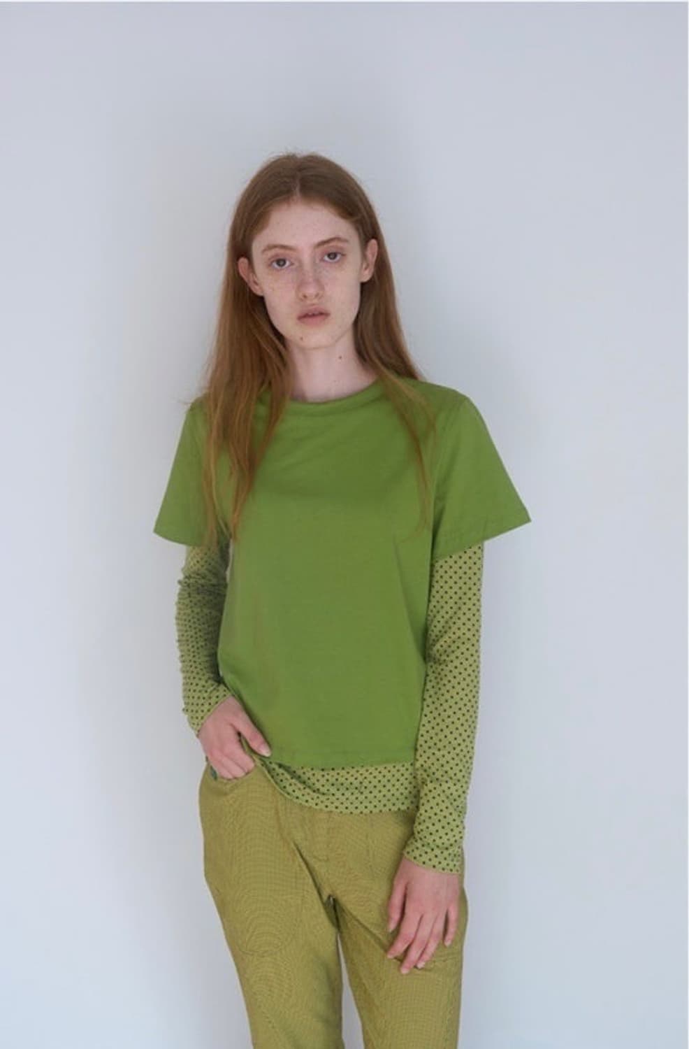 노컨텐츠 dot layered t (그린) 상품이미지1
