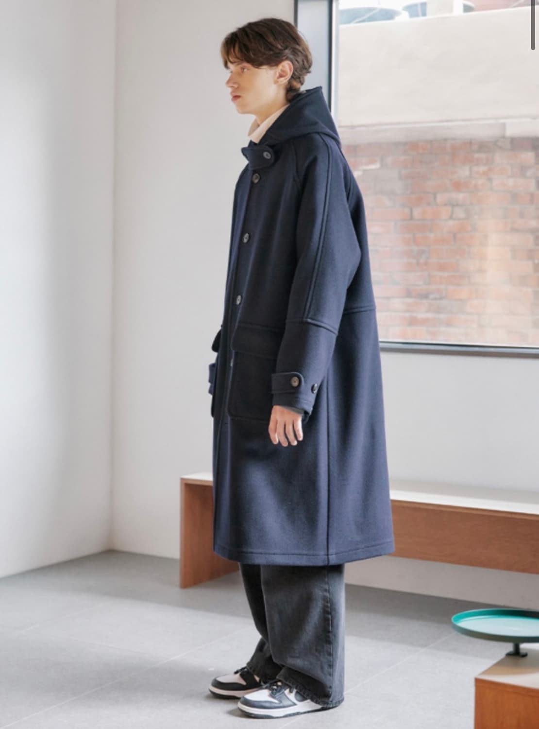 해지스 his 후드 롱 더플 코트 상품이미지2