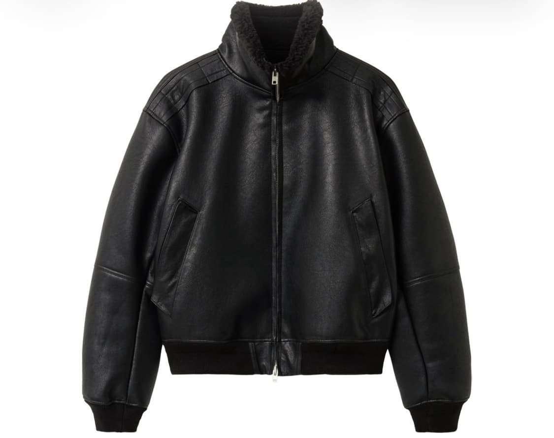 알렌느 포우 시어링 하이넥 블루종 블랙 상품이미지1