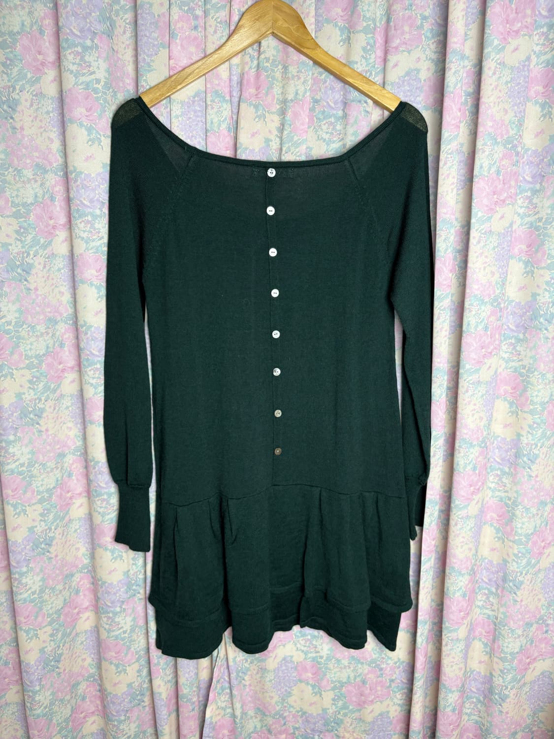 다크 그린 프릴 니트 원피스 상품이미지8