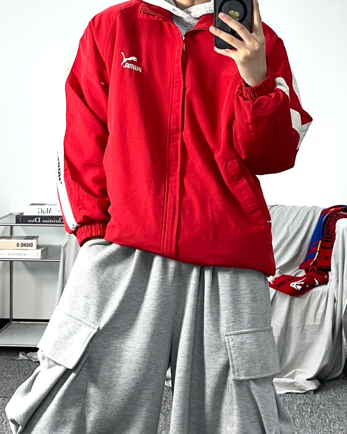 푸마 레드 사이드 라인 점퍼 상품이미지3