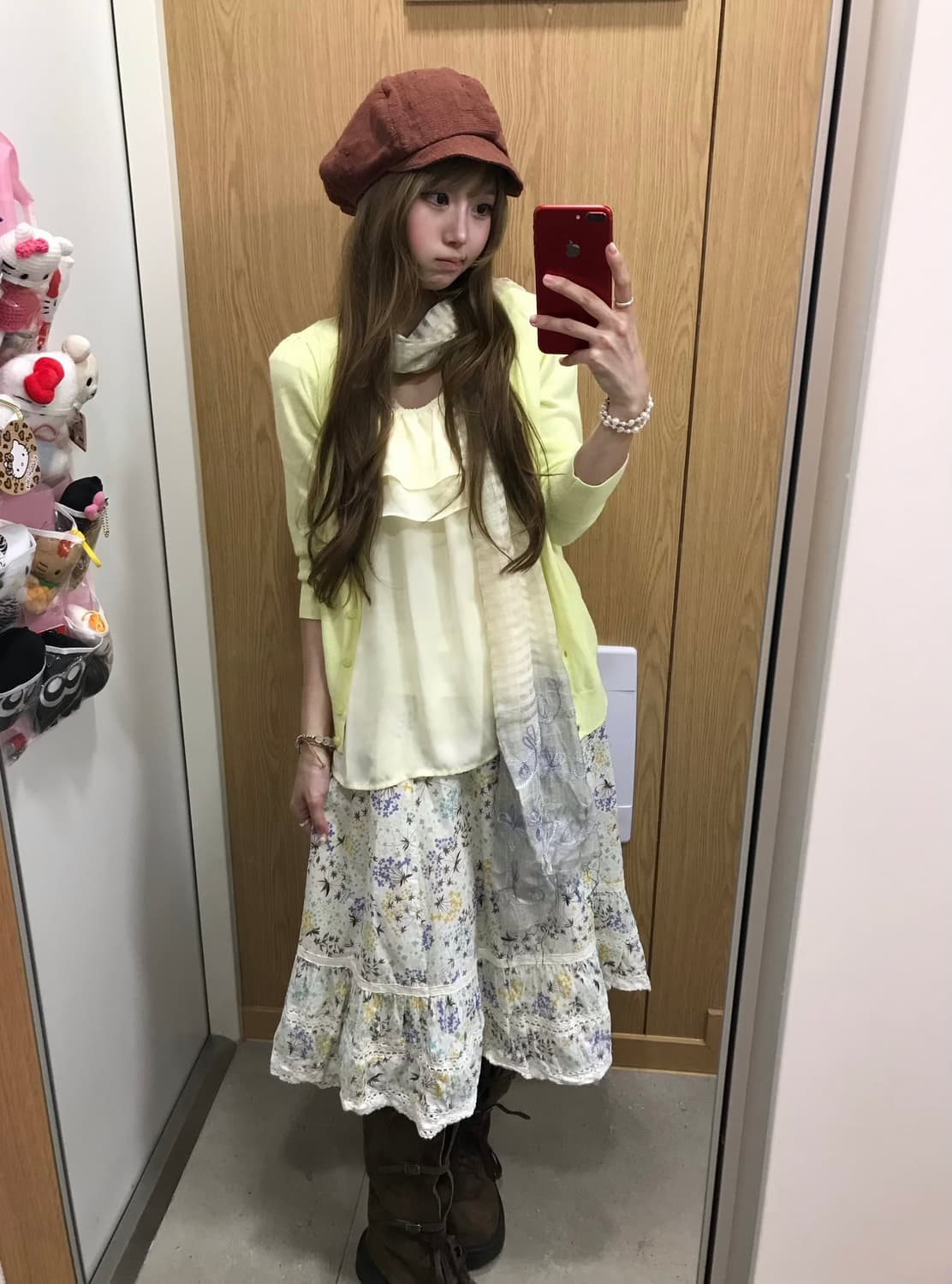 데일리 니혼진 오프숄더 블라우스 잔꽃 컬러칩 코디세트 상품이미지1