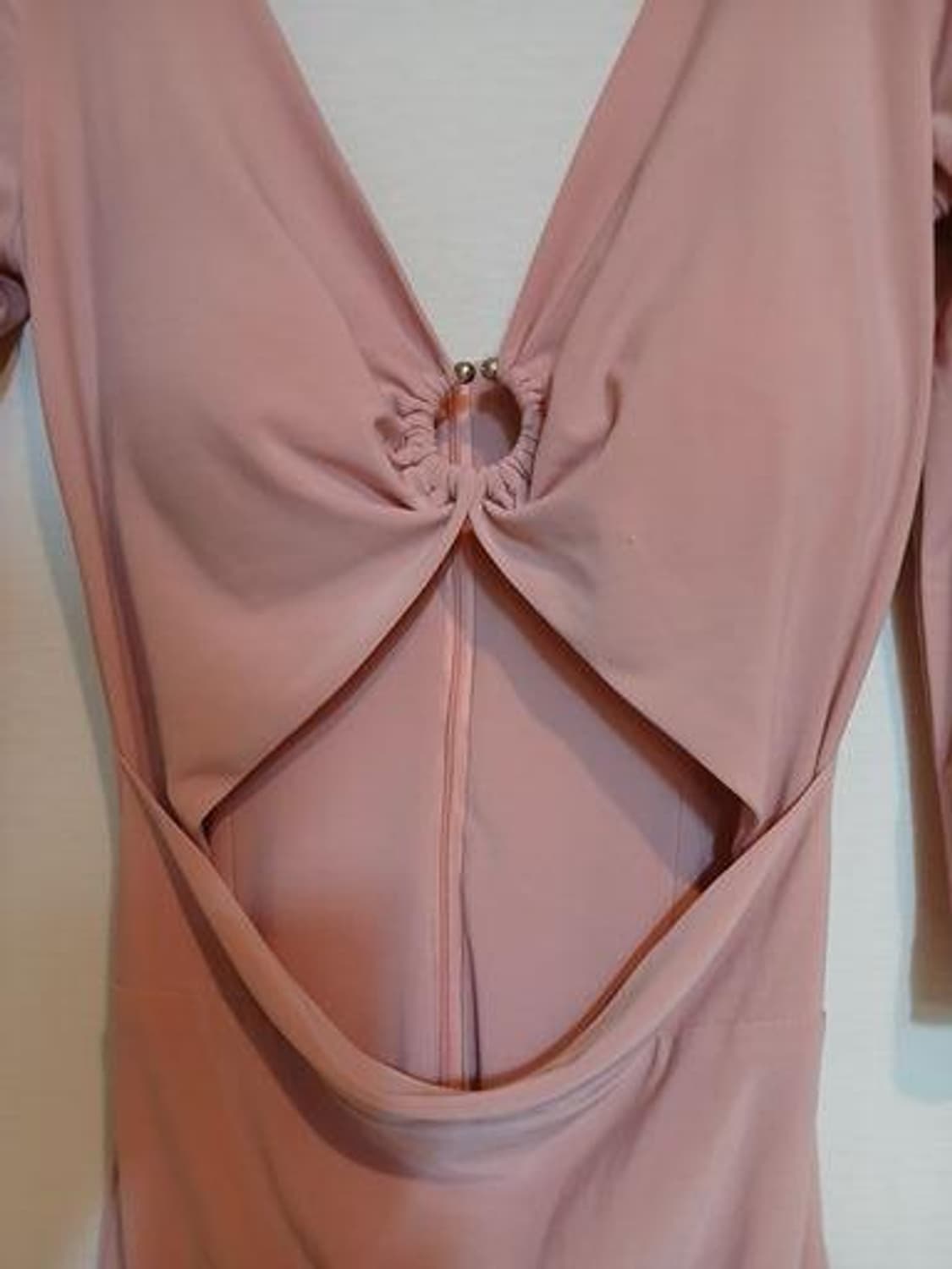 셔링 딥브이넥 크롭 캡 슬림 원피스 섹시 홀복 파티 클럽 드레스 데이트룩 상품이미지2