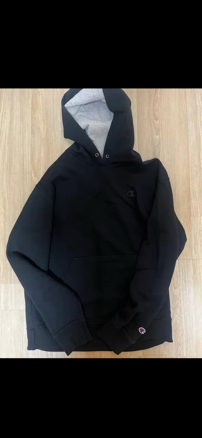 챔피온 더블로고 파워블랜드 블랙 후드티 M 상품이미지2