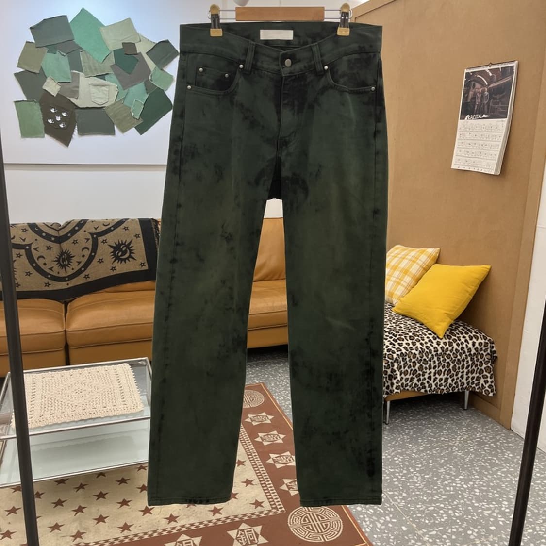 친다운 아메카지 타이다이 스트릿 펑크 딥그린 팬츠 S/XM C10235 상품이미지3