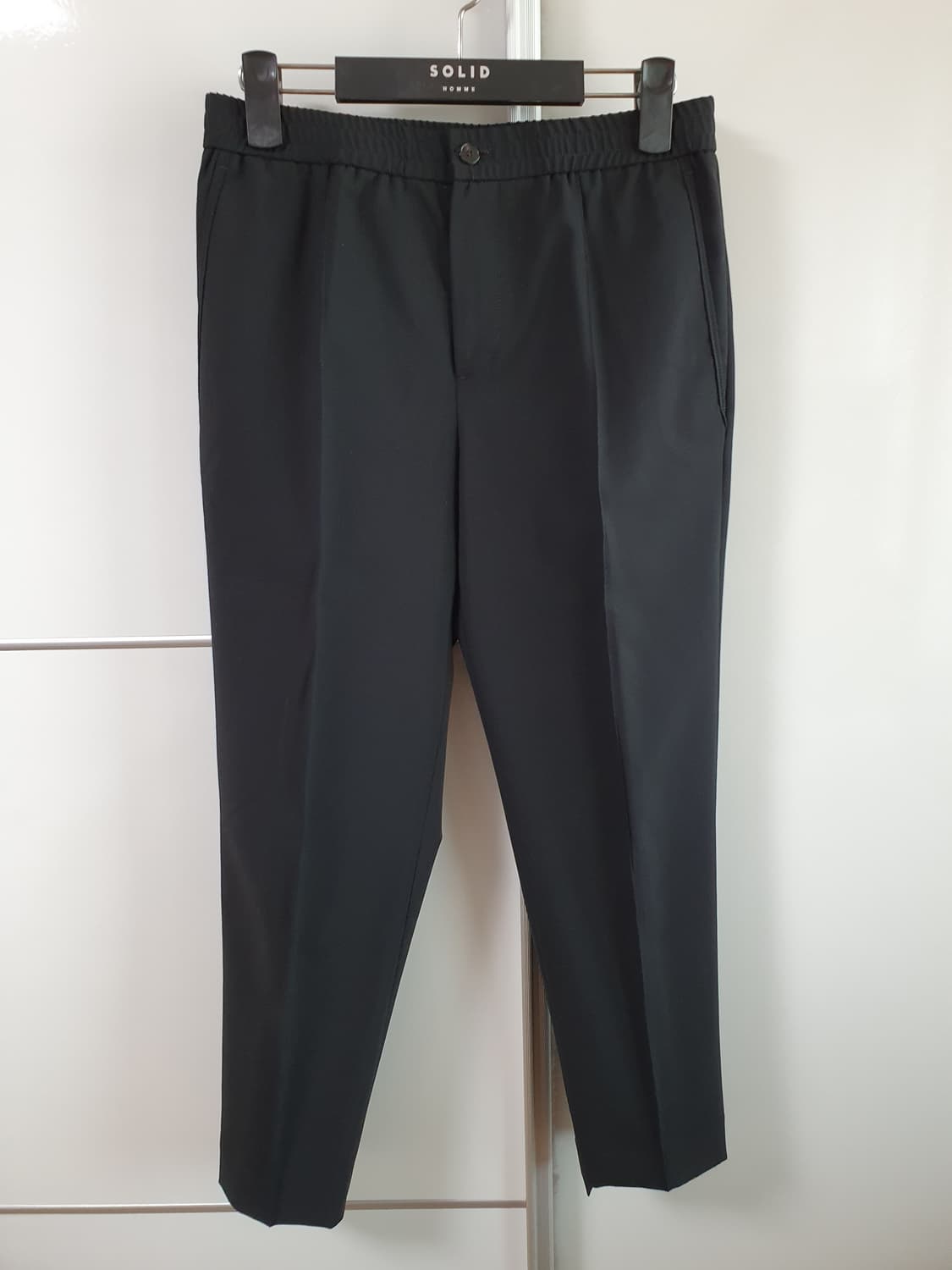 (78) 타임옴므 블랙 원턱 밴딩 릴렉스핏 슬랙스 상품이미지1