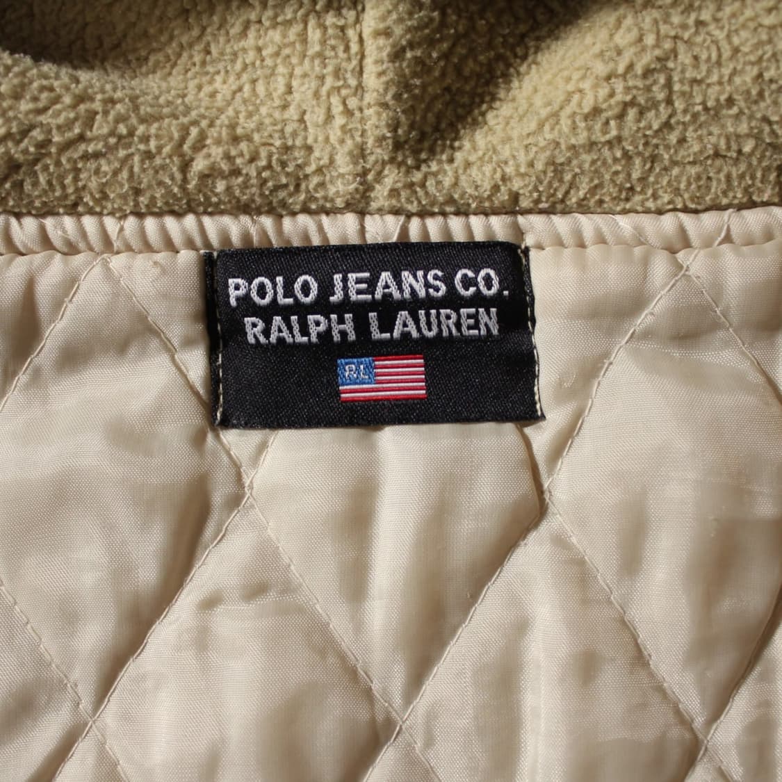 Polo 폴로 랄프로렌 베이지 기모 퀄팅 후드집업  상품이미지6