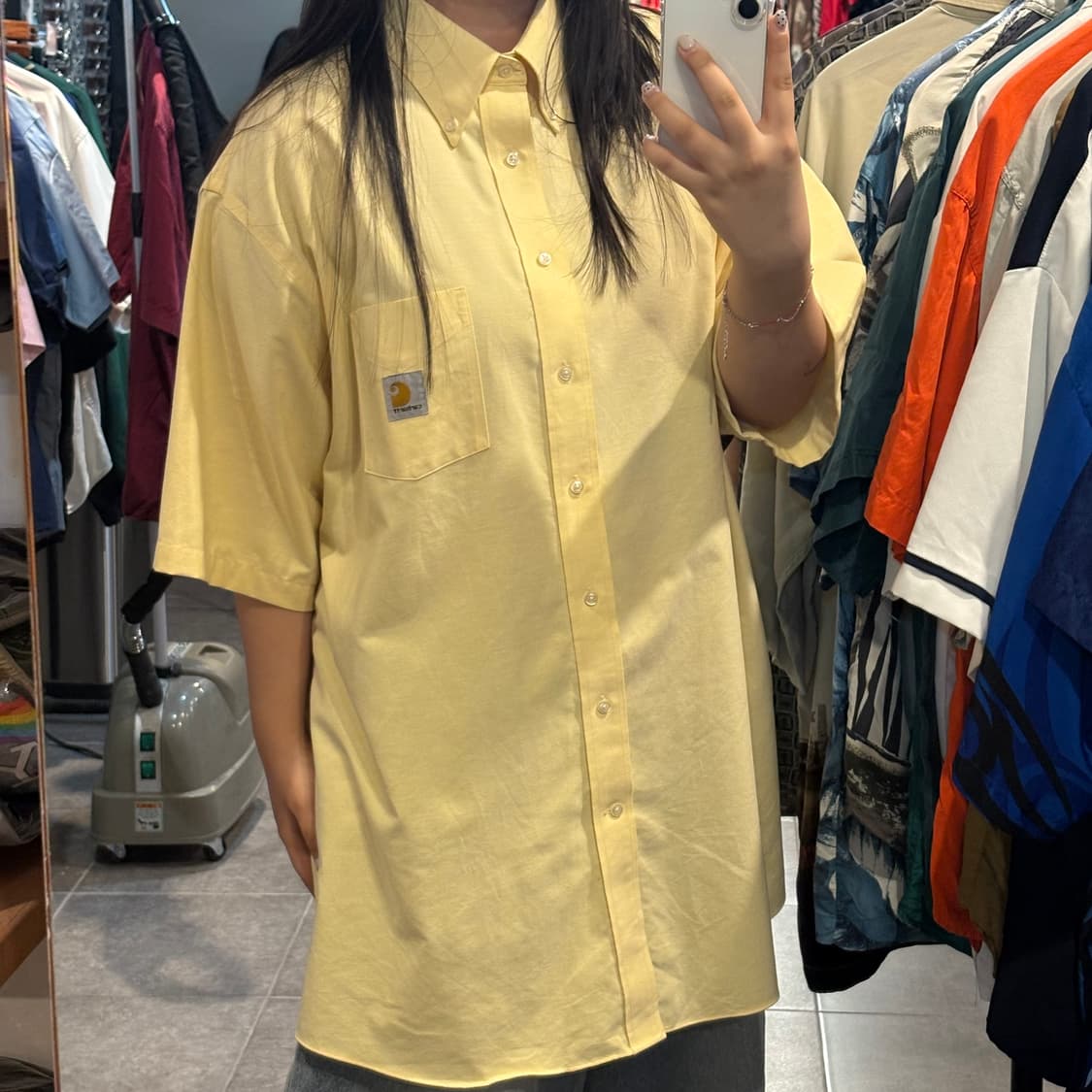 [NO.9] 칼하트 반팔 셔츠 연노랑 상품이미지3