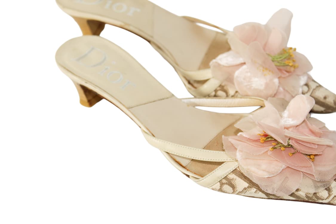 🌹 Dior Vintage Floral Mule Heels 상품이미지4
