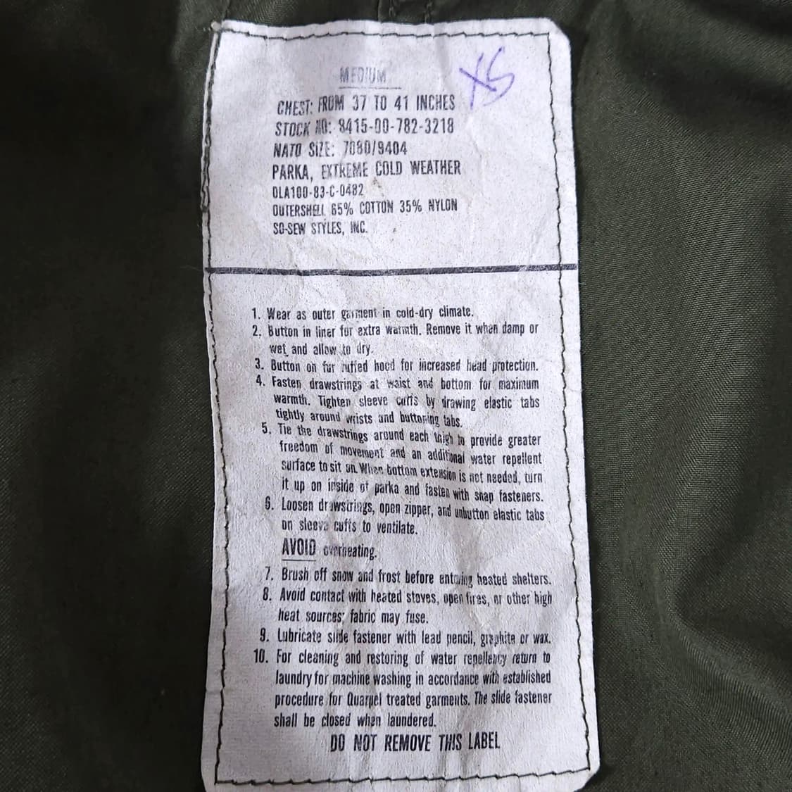 M)오리지널 1980s 미군 M65 피쉬테일 개파카 야상자켓 상품이미지8