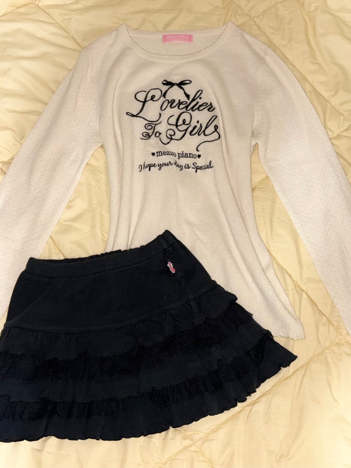 메조피아노 니트&스커트 set 라떼갸루 로걀 히메갸루 상품이미지1