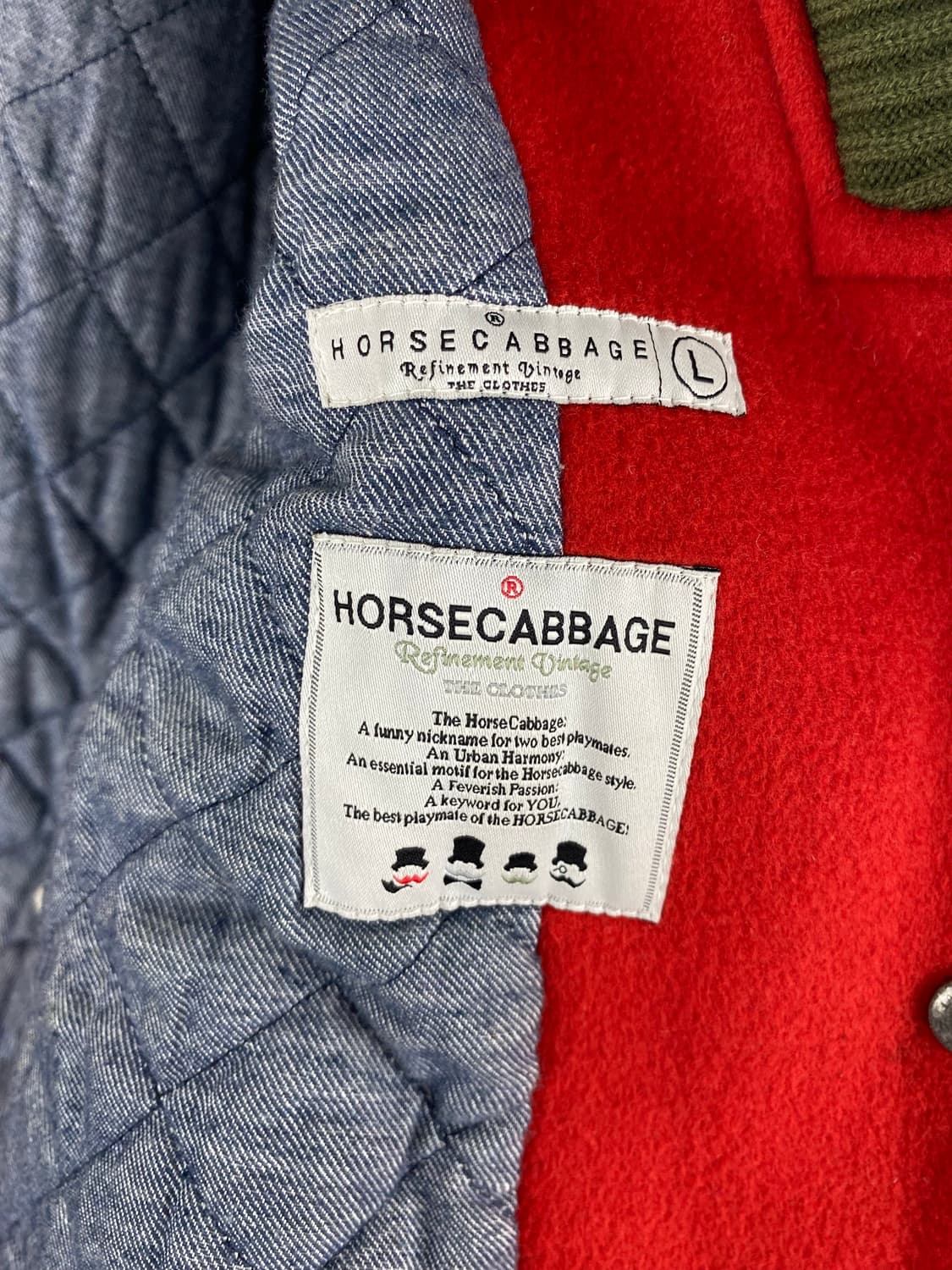 horse cabbage 소가죽 바시티 자켓 L 상품이미지5