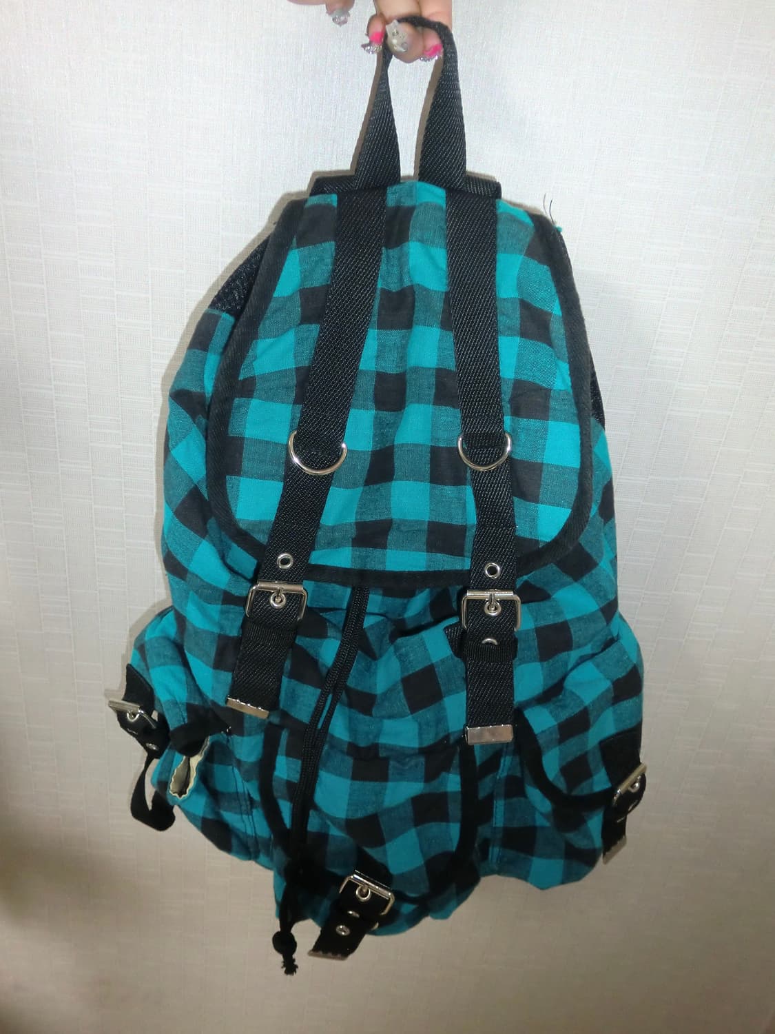 민트체크 백팩 하구미 모리걸 빈티지 니혼진 펑크 상품이미지3