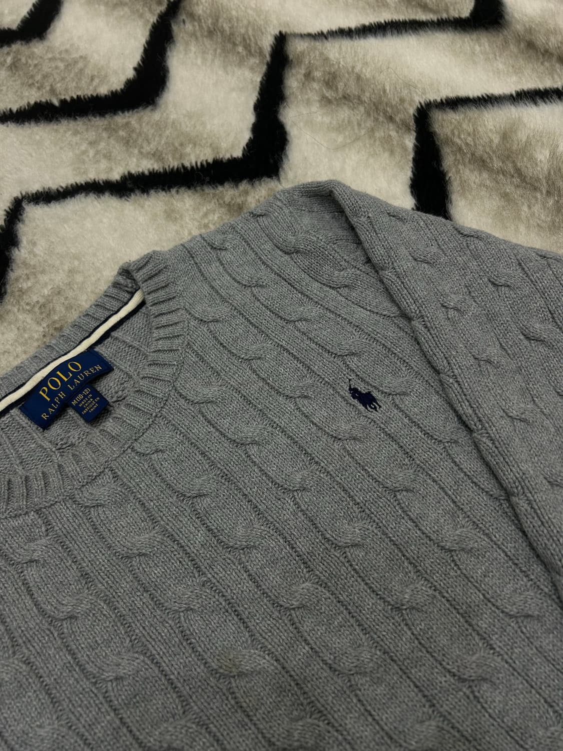 [여성S]폴로랄프로렌 라운드 꽈배기 니트/그레이 상품이미지1