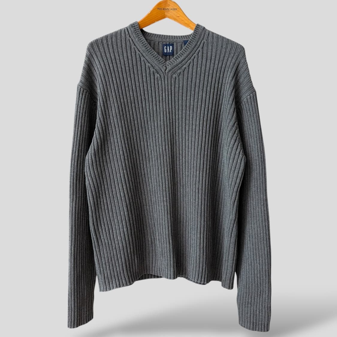 (XXL)올드 갭 브이넥 골지 코튼 니트 스웨터 상품이미지1