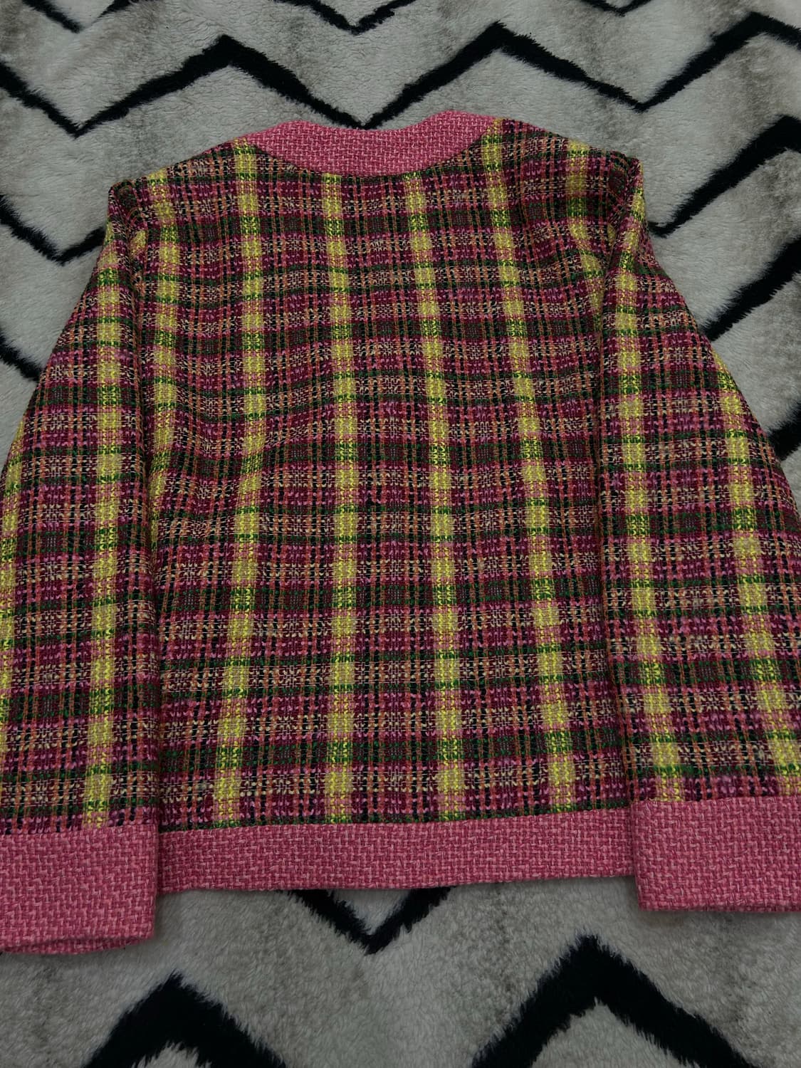 [77]안나수이 깅엄 트위드 니트 가디건 상품이미지4