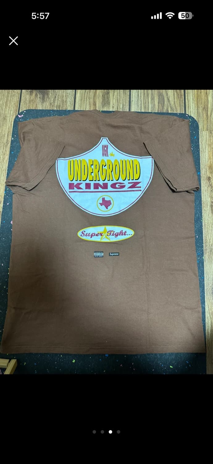 슈프림 ugk 티셔츠 브라운 L 상품이미지3