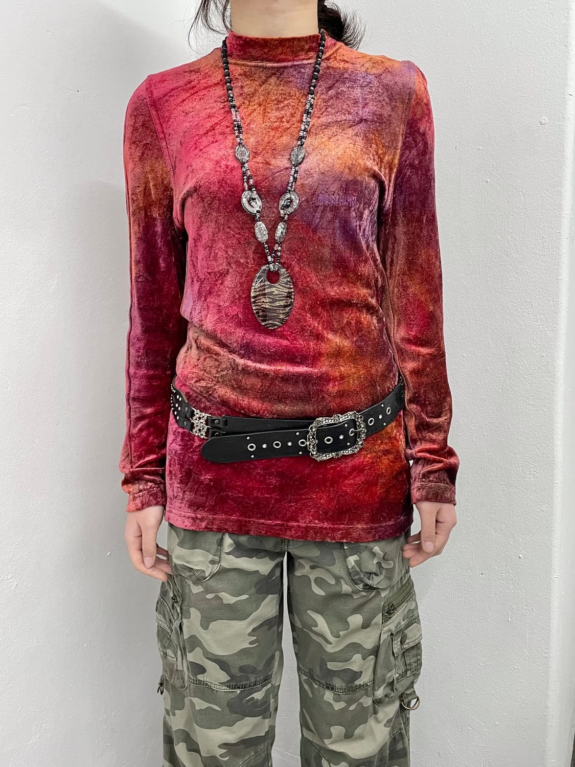 모스키노 로고 벨로아 슬림 탑  상품이미지1