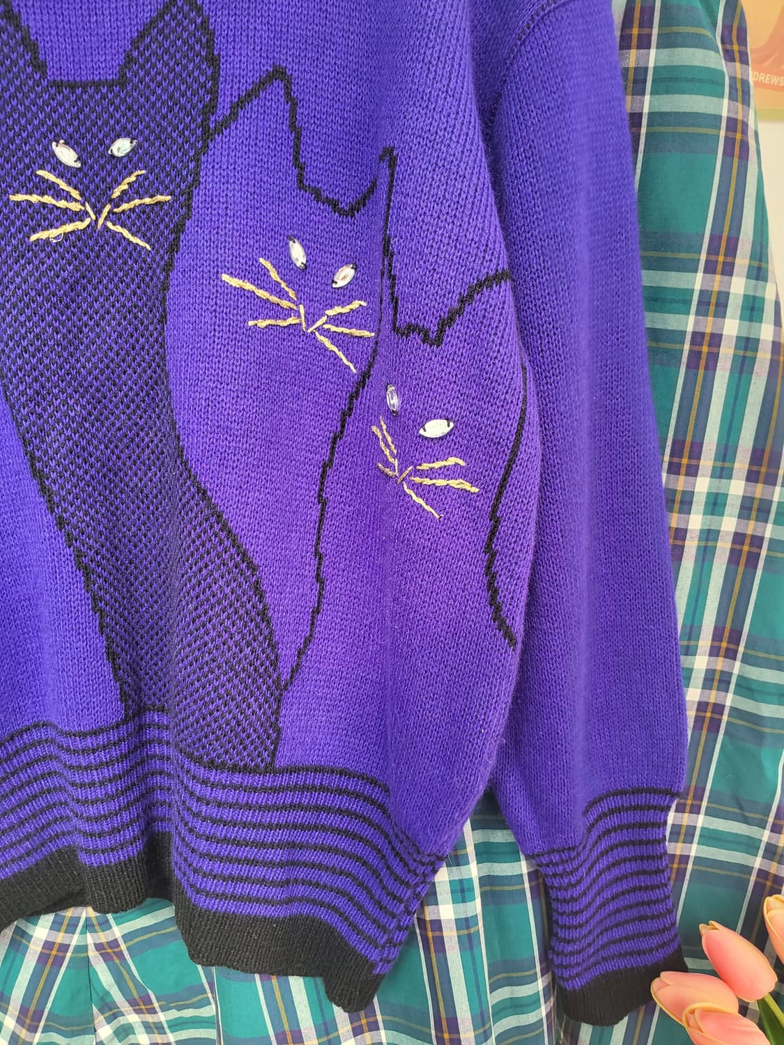 고양이 빈티지 니트 상품이미지7