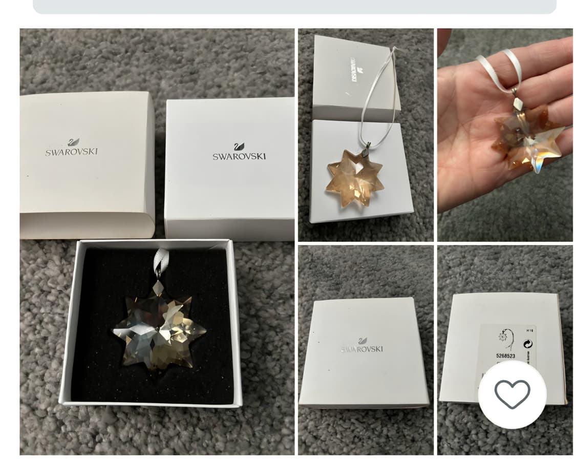 새제품 3개 일괄)스와로브스키 별 오너먼트 상품이미지2
