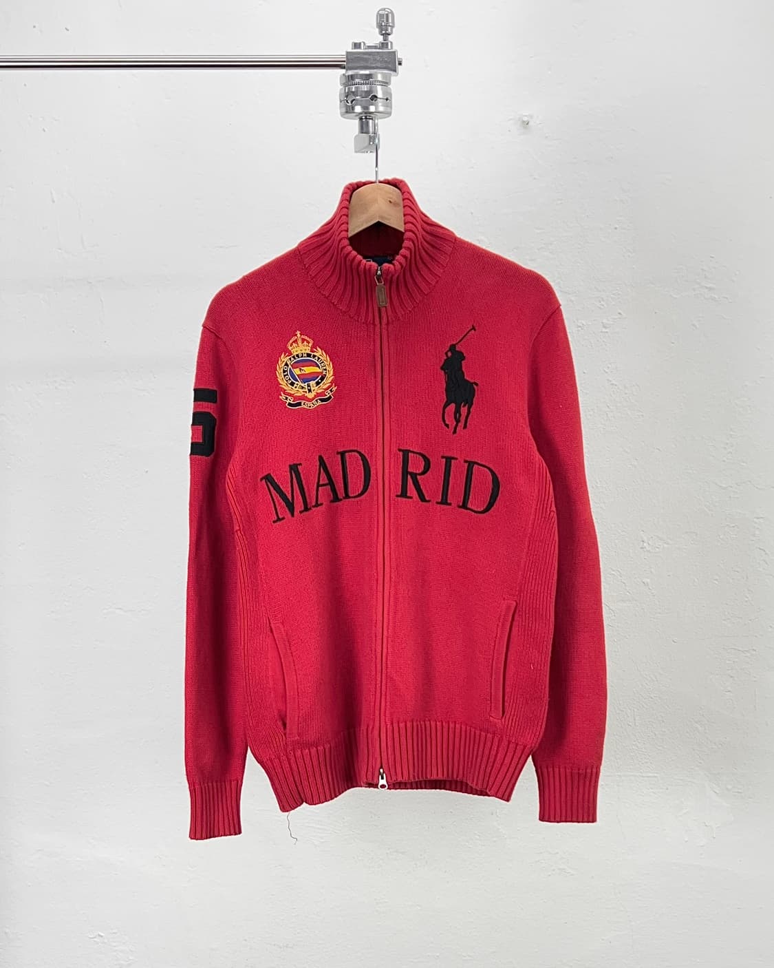 폴로 랄프로렌 레드 치프키프 마드리드 패치업 니트 집업 자켓 상품이미지1