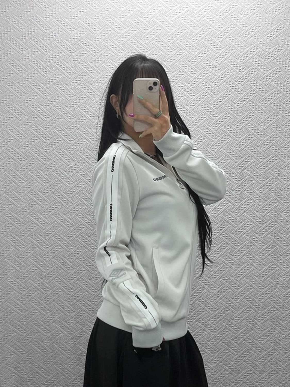 엄브로 유니크 사이드라인 화이트 트랙탑 져지 집업 95 C07307 상품이미지2