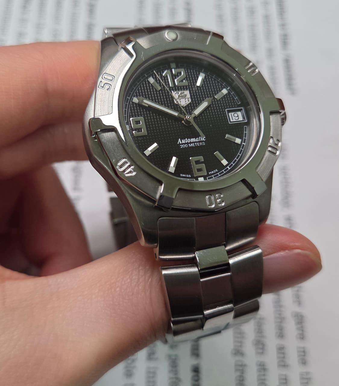 태그호이어 프로페셔널 2000 블랙 와플판 오토매틱 브레이슬릿 ver. 상품이미지6