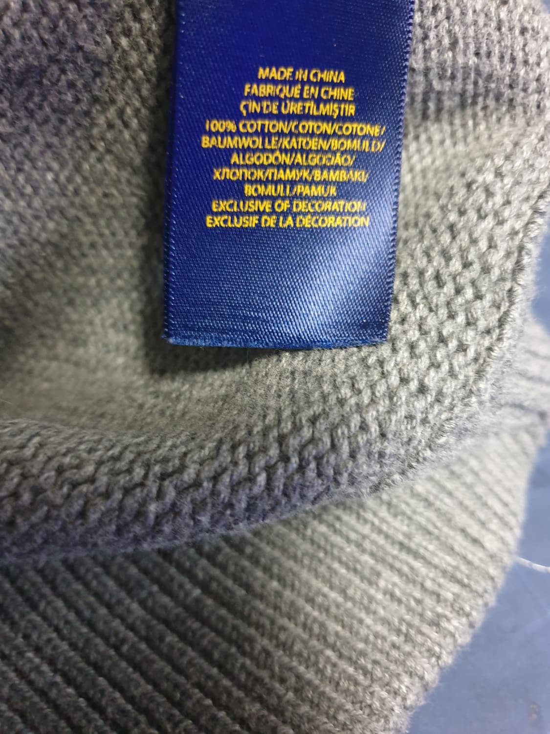(빈티지) 폴로랄프로렌 빅포니 딱붙핏 니트집업 그레이 (S) 상품이미지7