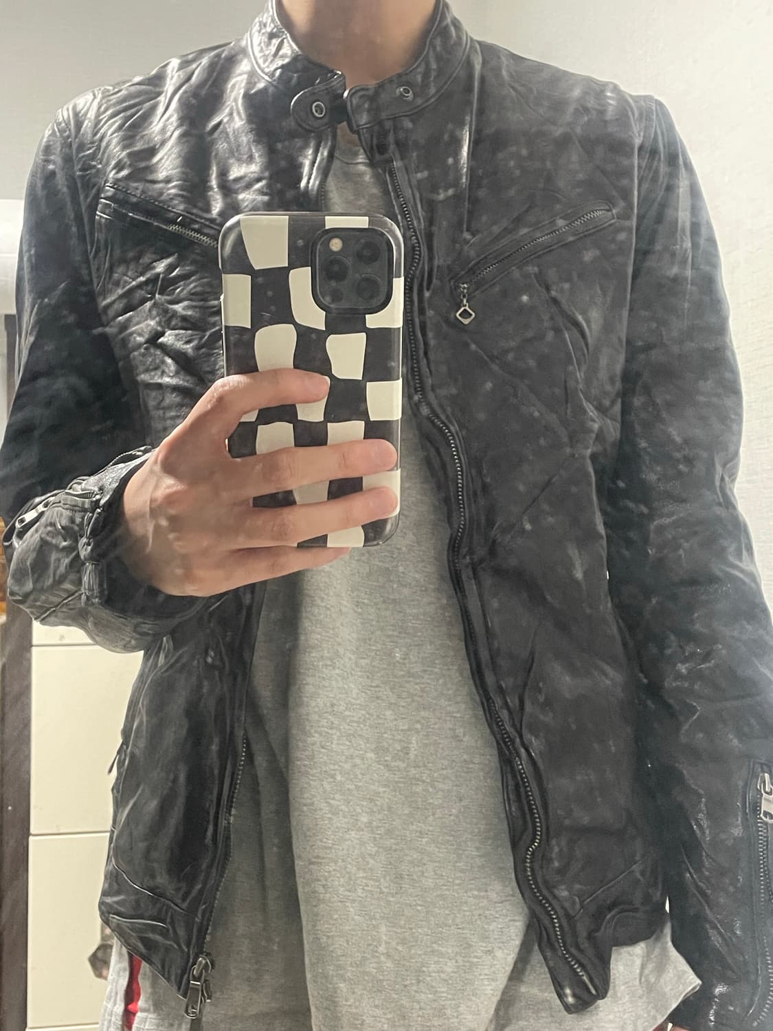 빈티지 레더 자켓 상품이미지3