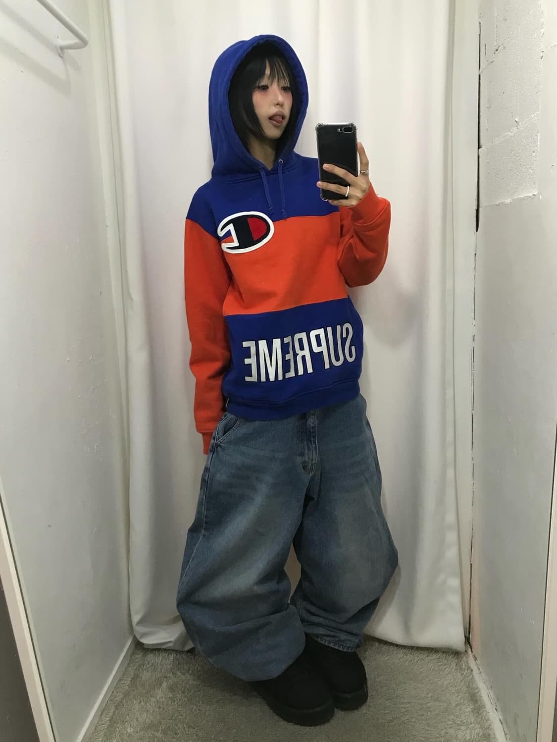 슈프림 X 챔피온 콜라보 후드티셔츠 ( 기모 ) 상품이미지4