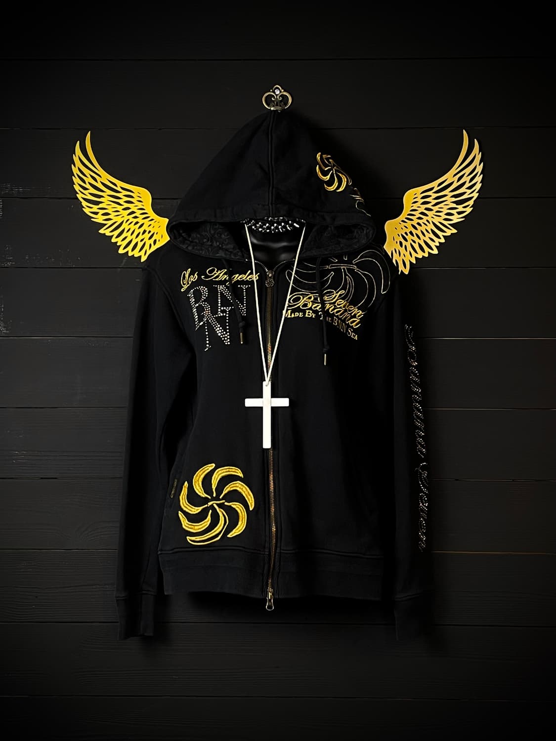 BANANA SEVEN 바나나세븐 블랙 골드 펑크 후드집업 상품이미지2