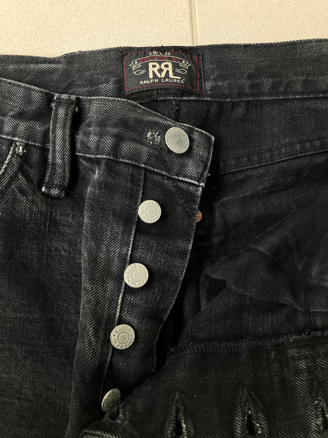 RRL 미국생산 슬림핏 흑청 데님 상품이미지6