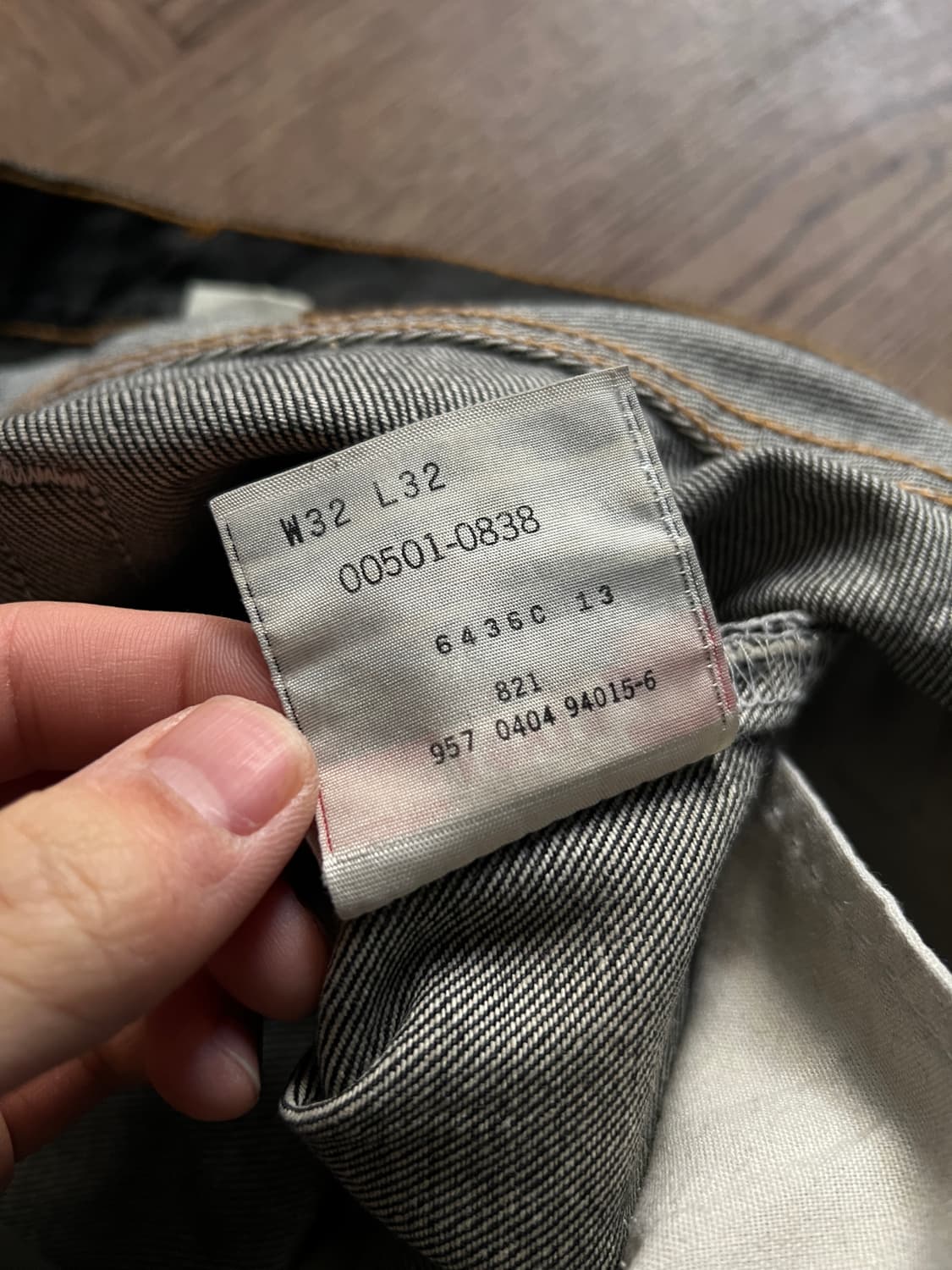 [32]00's 리바이스 501 스트레이트 흑청 데님 팬츠 상품이미지5