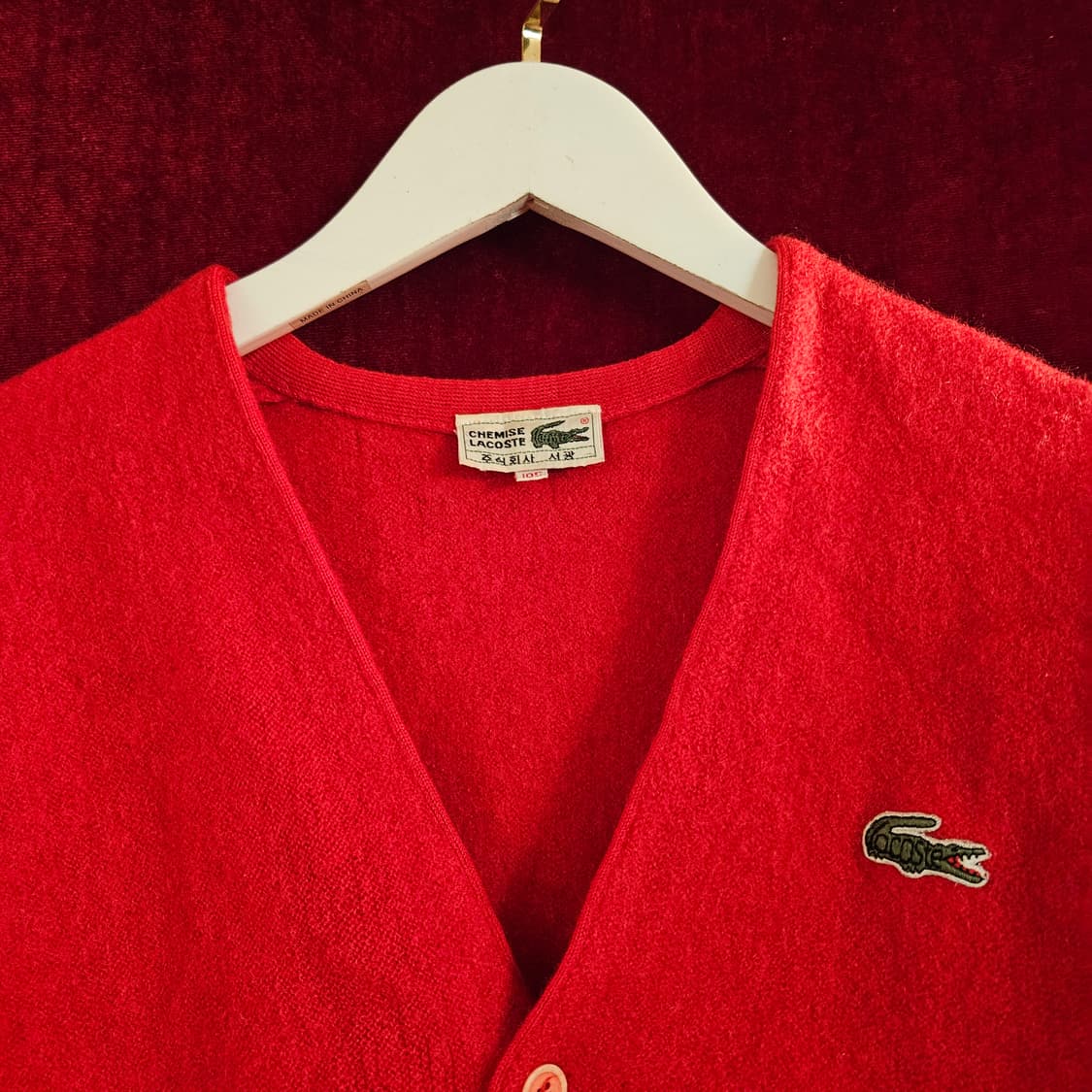 라코스테(Lacoste) 80's 빈티지 브이넥 가디건 상품이미지4