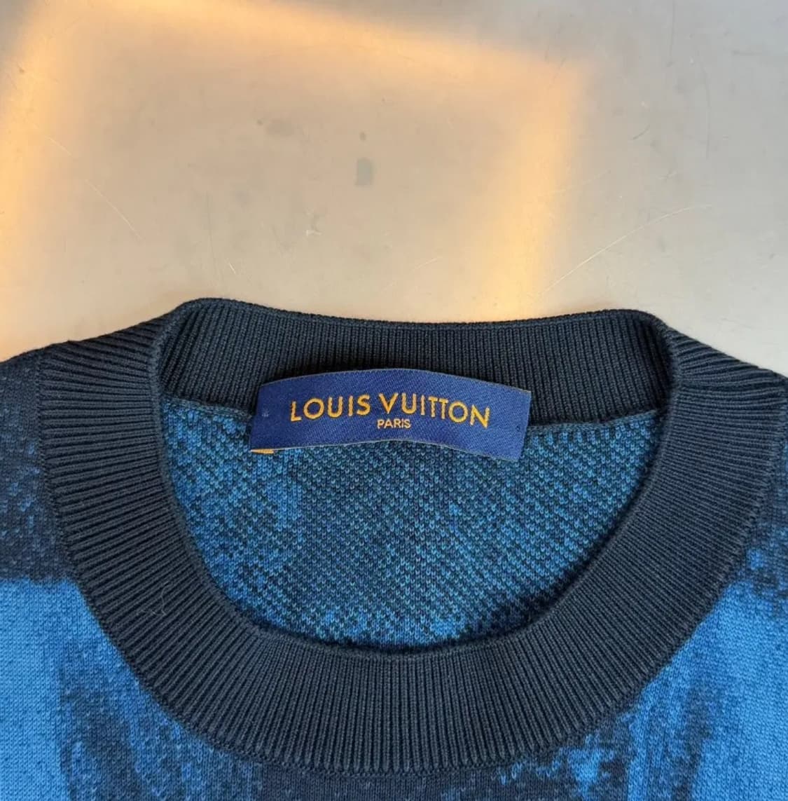 [정품,새상품급] 루이비통 블루 체크 크루넥 니트 S 상품이미지2