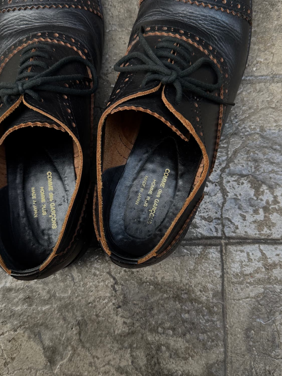 꼼데가르송 옴므 윙팁 우드솔 더비슈즈 상품이미지5