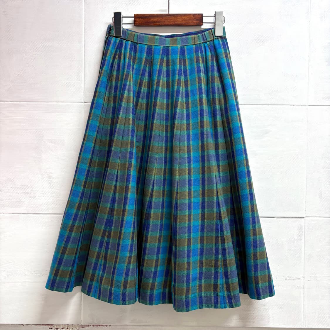 비비드 체크 울 플레어 미디 스커트 (JPN) 상품이미지3