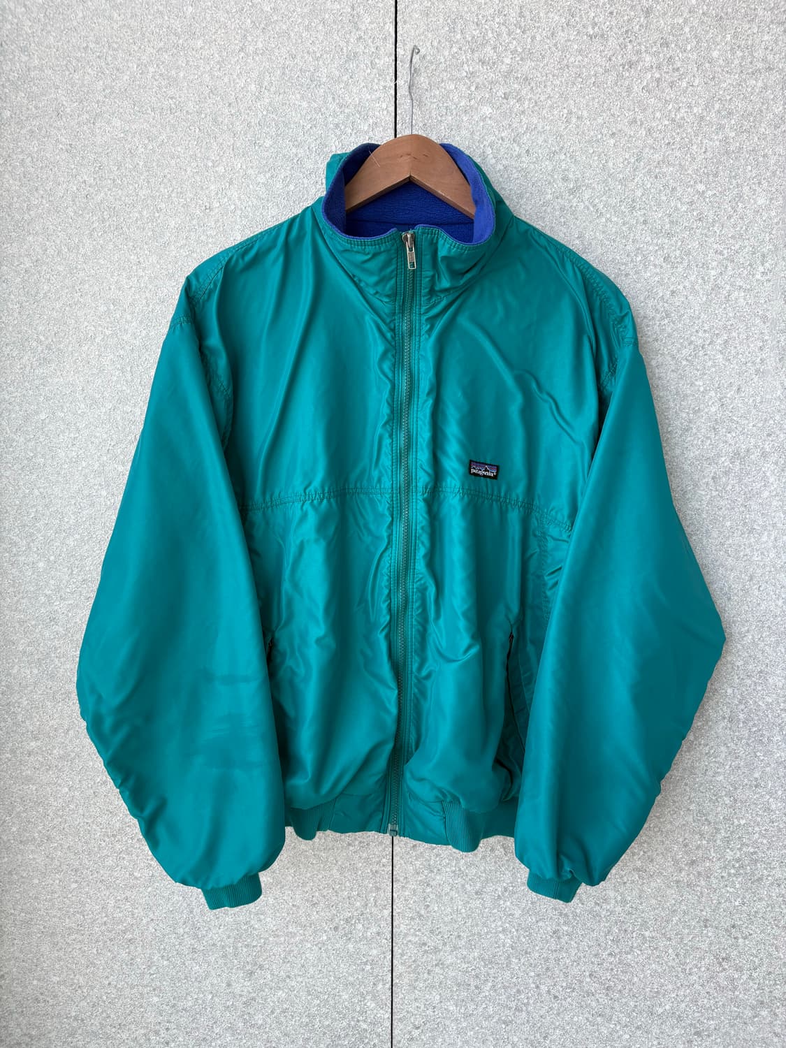 80's 빈티지 파타고니아 쉘드 봄버 신칠라 자켓 틸그린/블루 L 상품이미지1