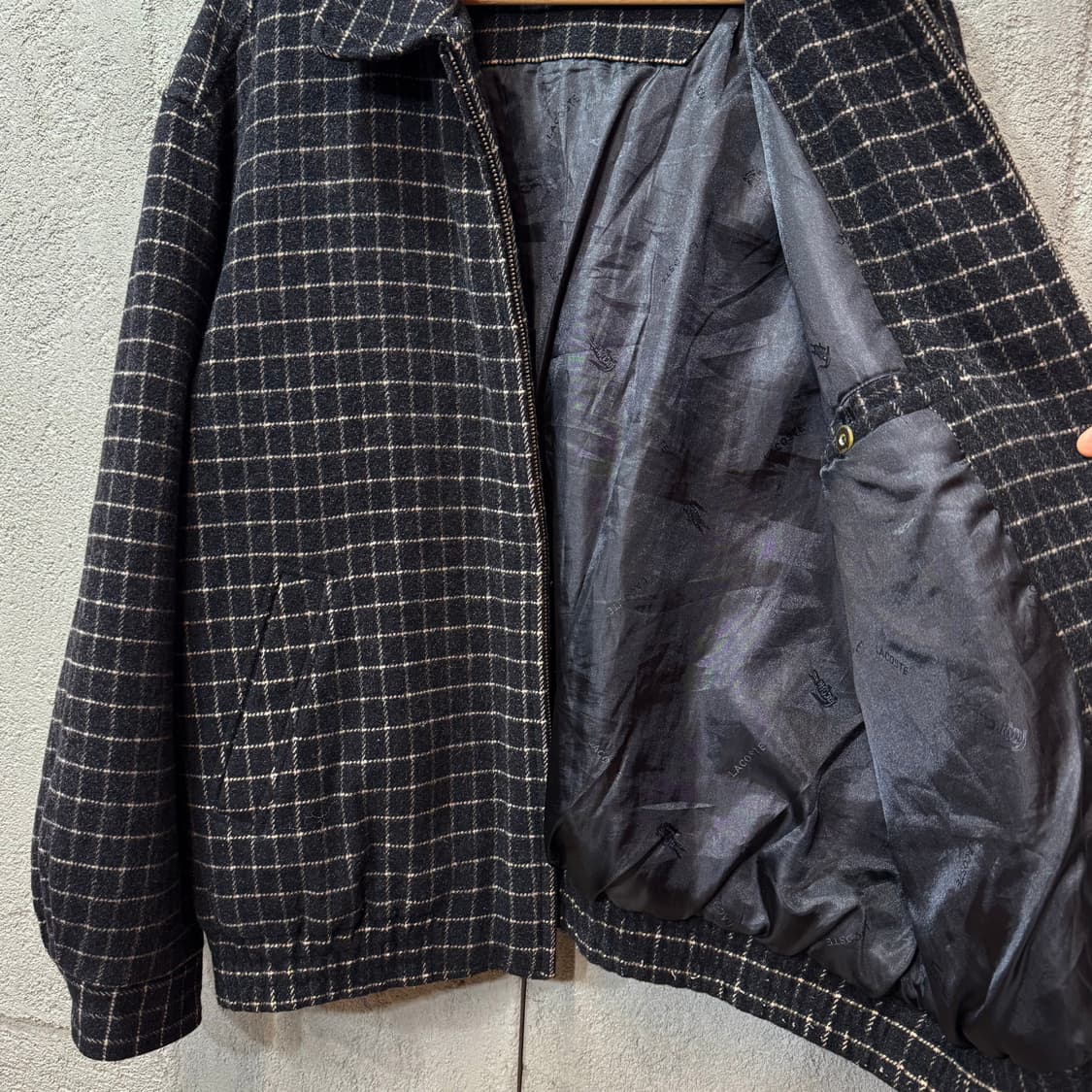 90s 라코스테 체크 블루종 자켓 (XL)  상품이미지4