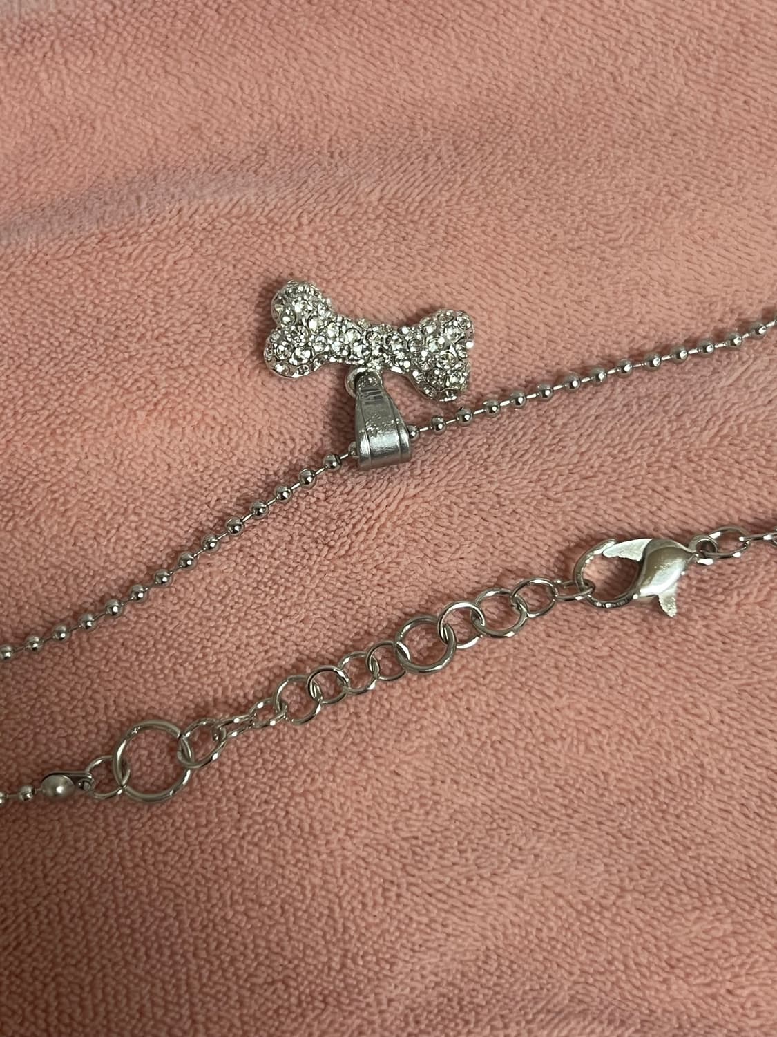 갸루 펑크 큐빅 강아지 뼈다귀 데일리 목걸이 상품이미지7