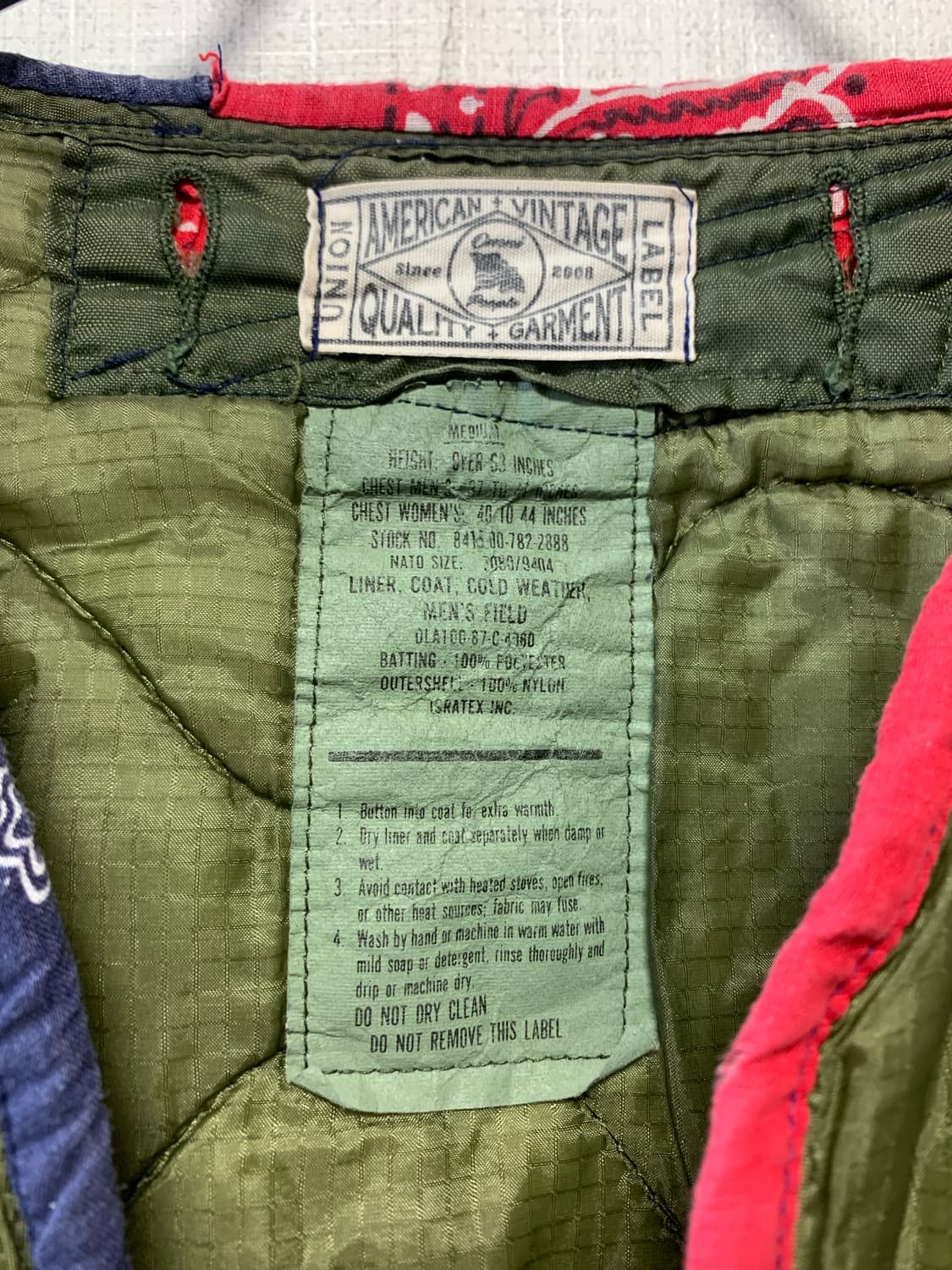 오리지날 밀리터리 내피 리메이크 상품이미지3