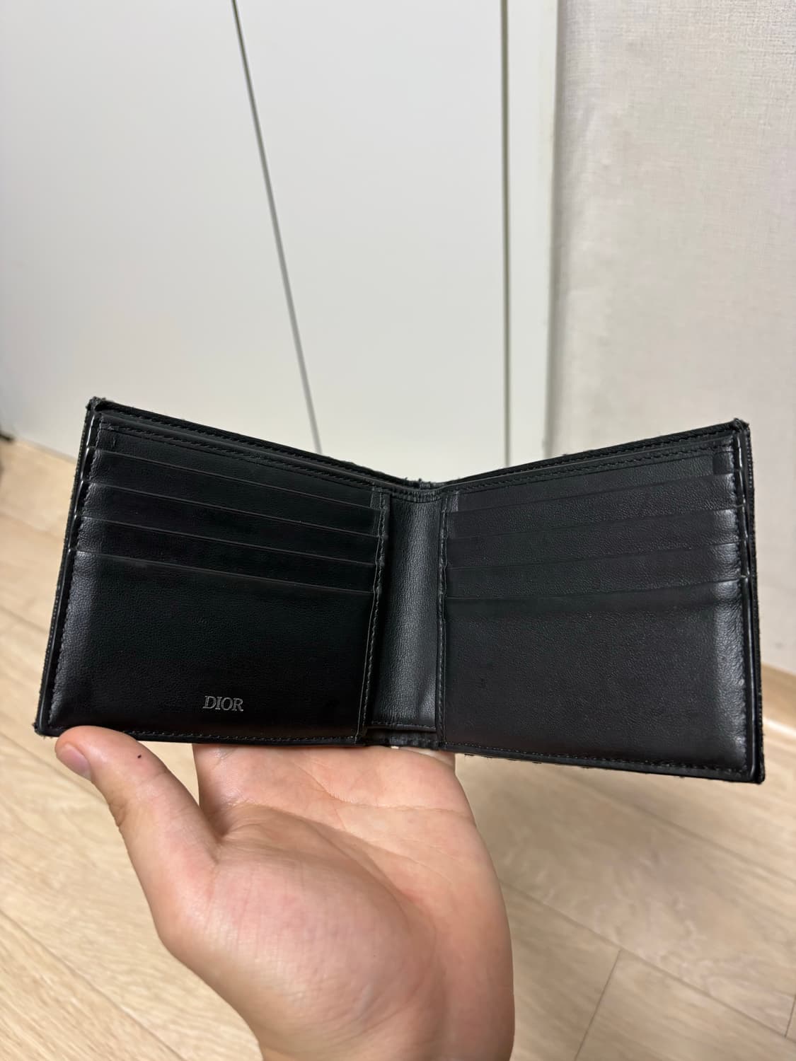 (26ss) 디올 오블리크 반지갑 블랙 상품이미지4