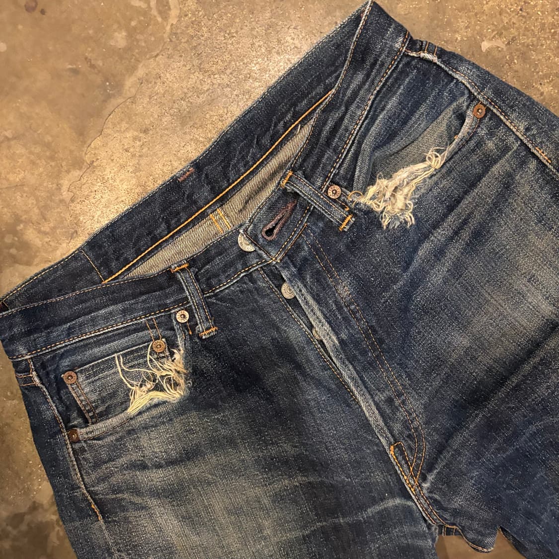 일본 레트로 크래프트 xx500 셀비지 데님 팬츠 상품이미지7